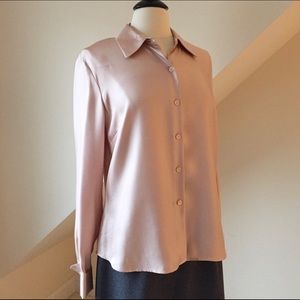 Ann Taylor Pink Silk Blouse